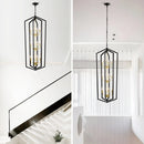 12 Light Farmhouse Hanging Light Indoor Lantern Chandelier with Gold Finish