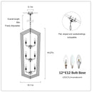 12 Light Farmhouse Hanging Light Indoor Lantern Chandelier with Gold Finish