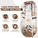 12-Ounce Commercial Retro Popcorn Machine Cart With Candy Boxes (SAK80954)