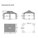 [12X20FT] Alora Heavy-Duty Outdoor Backyard Hardtop Gazebo With Netting And Curtains (SAK18352)