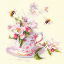 Cup and Apple Blossom Counted Cross Stitch Kit by Magic Needle 120-041
