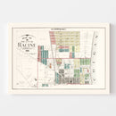 Vintage Map of Racine, Wisconsin 1908