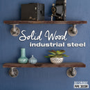 24” Trail Brown Live Edge Wood Shelf with L-Shaped Pipe Brackets (2-Pack)