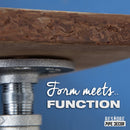 24” Trail Brown Live Edge Wood Shelf with L-Shaped Pipe Brackets (2-Pack)