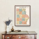 Vintage Map of Allamakee County, Iowa 1917