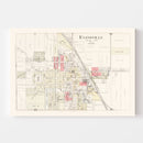 Vintage Map of Evansville, Wisconsin 1917