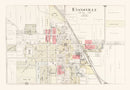 Vintage Map of Evansville, Wisconsin 1917
