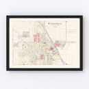 Vintage Map of Evansville, Wisconsin 1917