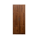 High wardrobe and kitchen cabinet with 2 doors and 3 partitions to separate 4 storage spaces