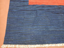 Blue and Red Turkish Kilim Rug, New 6x9 - 7x10 Flatweave Area Rugs, Hand Woven, Wool Handmade Oriental Kilim Abstract Modern Boho, Minimal