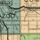Vintage Map of Kalamazoo County, Michigan 1928