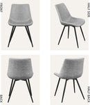 Dining Chairs Set Of 2 Grey Faux Leather With Metal Legs