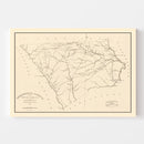 Vintage Map of Chesterfield County, South Carolina 1825