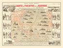 Vintage Spanish American War Map of the Atlantic 1898