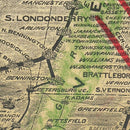 Vintage Railroad Map of United States 1890