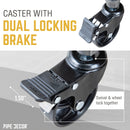 Swivel Caster Wheels for  ½” Pipe with Locking Mechanism (4-Pack)