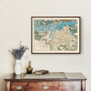 Vintage Map of Nagasaki, Japan 1860