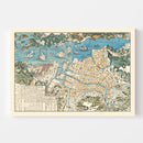 Vintage Map of Nagasaki, Japan 1860
