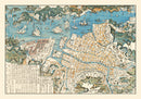 Vintage Map of Nagasaki, Japan 1860