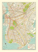 Vintage Map of Brooklyn, New York 1934