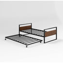 Twin Over Full Metal Bunk Beds With Trundle In Black