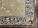Vintage Aubusson Flatweave Area Rug 9x12, Aubusson Weave, Wool, Beige, Handmade, French European Design, 8'9" x 11'9"