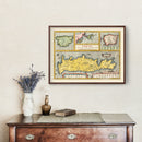 Vintage Crete & Greek Islands Map 1603