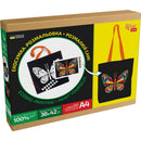 Rosa Talent Magic Butterfly - Black Shopper Coloring Kit. Ecobag Painting Kit, Cotton 0.03 lb/in2, 14.96*16.54 inches