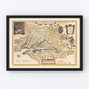 Vintage Map of Virginia 1635