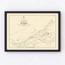 Vintage Map of Kandahar, Afghanistan 1840