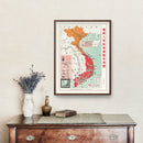 Vintage Chinese Anti US Propaganda Map of Vietnam 1967