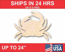 Unfinished Wood Crab Silhouette - Craft- up to 46" DIY