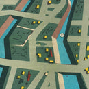 Vintage Map of Hiroshima, Japan 1947