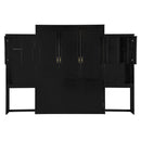 Queen Size Murphy Bed with Desk, Vanity and Cabinets, Espresso