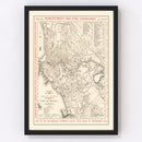 Vintage Map of Manila, Philippines 1938