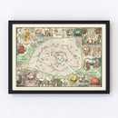 Vintage Map of Paris, France 1937