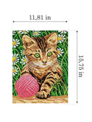 Needlepoint canvas for halfstitch without yarn Little Cat in a Grass 1242J