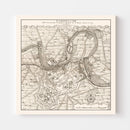 Vintage Map of Pamplona, Spain 1719