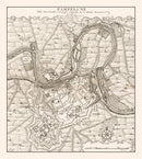 Vintage Map of Pamplona, Spain 1719
