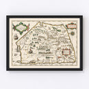 Vintage Map of Sri Lanka 1623