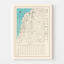 Vintage Map of Jaffa, Israel 1949