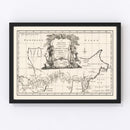 Vintage Map of Siberia 1744