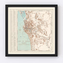Vintage Map of Manila, Philippines 1945