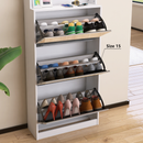 Mirror Shoe Cabinet With 3 Flip-Tier Drawers, Mirror Shoe Rack Organizer Store Ample Shoes, Hooks&Hangers For Organizing Clothes And Hats In The Entrance Or Hallway, White