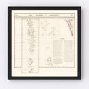 Vintage Maldive Archipelago Map 1827