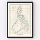 Vintage Map of Philippines 1910
