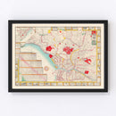 Vintage Map of Tokyo, Japan 1895