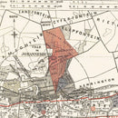 Vintage Map of Johannesburg, South Africa 1902