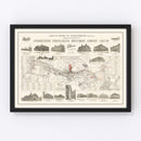 Vintage Map of Johannesburg, South Africa 1902