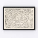 Vintage Map of Kyoto, Japan 1812